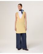 Olga gele wollen jurk met korte mouwen