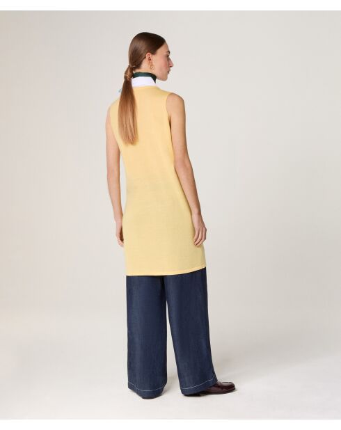 Olga gele wollen jurk met korte mouwen