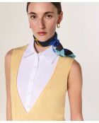 Olga gele wollen jurk met korte mouwen