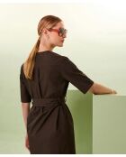 Dunkelbraunes gerades Nuru-Kleid aus Baumwolle