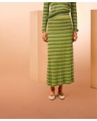 Jupe longue évasée Fantaisie Fola vert pistache