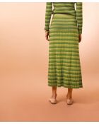 Jupe longue évasée Fantaisie Fola vert pistache
