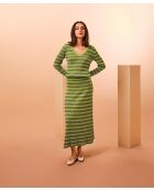 Jupe longue évasée Fantaisie Fola vert pistache