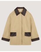 Manteau en coton Haru beige foncé