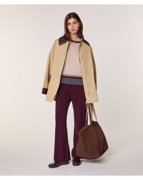 Manteau en coton Haru beige foncé