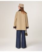 Manteau en coton Haru beige foncé