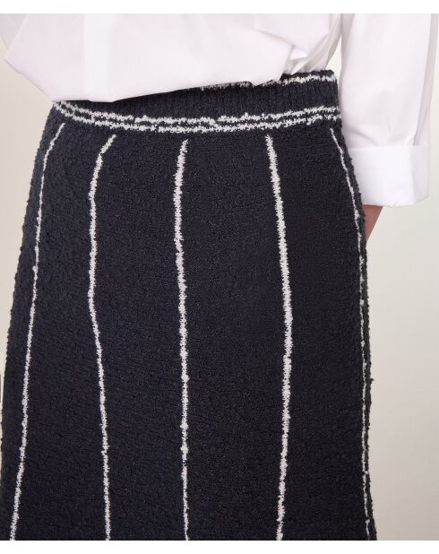 Jupe longue en coton Akira bleu marine