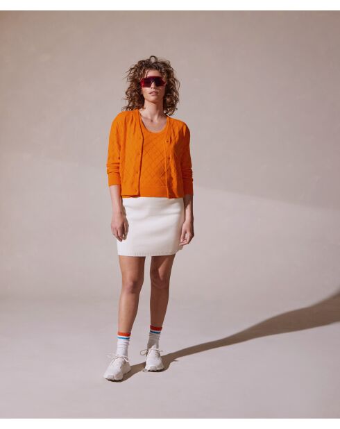 Twin-Set en coton motif diamant Karima orange