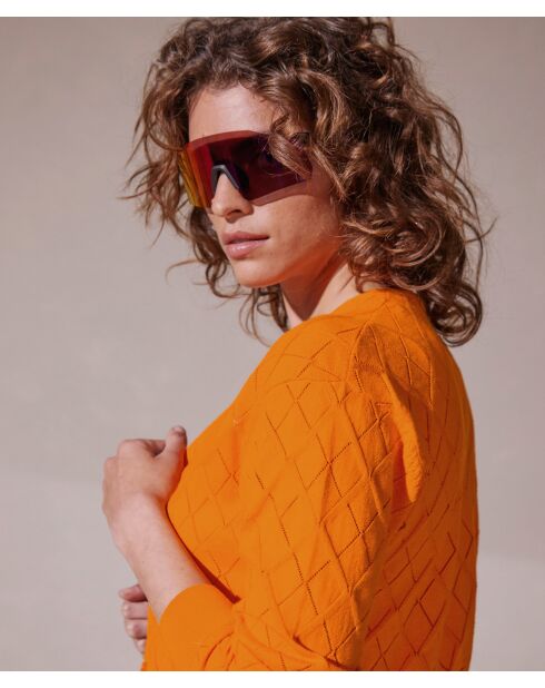 Twin-Set en coton motif diamant Karima orange