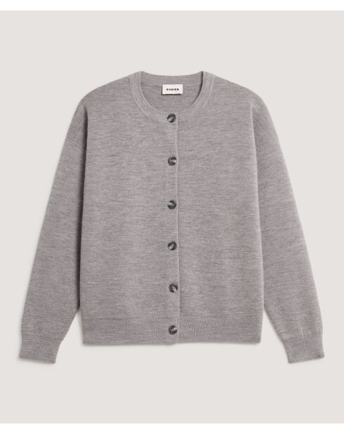 Donkergrijs wollen vest Freya