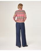 Pull raye col rond en coton Siham multicolore