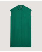 Robe chemise en coton jersey Adama vert bouteille