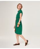 Robe chemise en coton jersey Adama vert bouteille