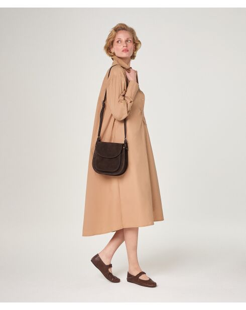 Moka-braunes Anya Baumwollkleid