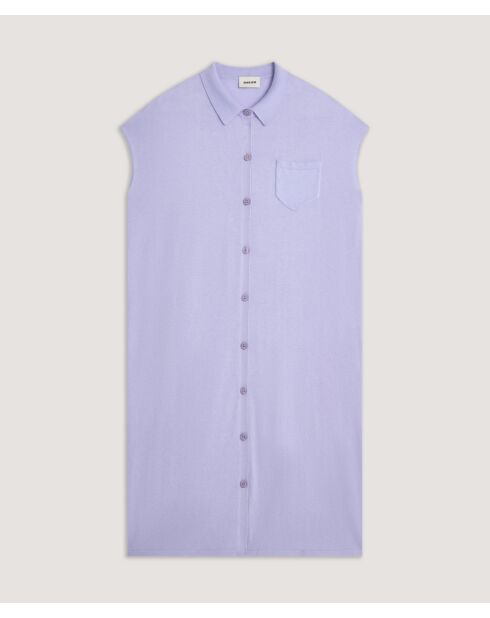 Lilafarbenes Hemdkleid aus Adama-Jersey aus Baumwolle