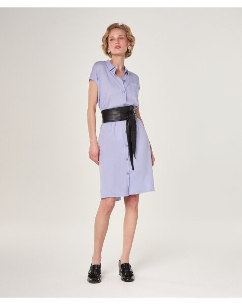 Lilafarbenes Hemdkleid aus Adama-Jersey aus Baumwolle