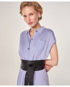 Lilafarbenes Hemdkleid aus Adama-Jersey aus Baumwolle