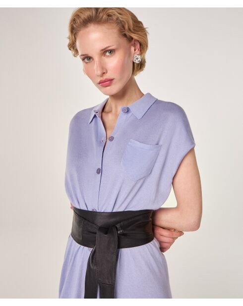 Lilafarbenes Hemdkleid aus Adama-Jersey aus Baumwolle