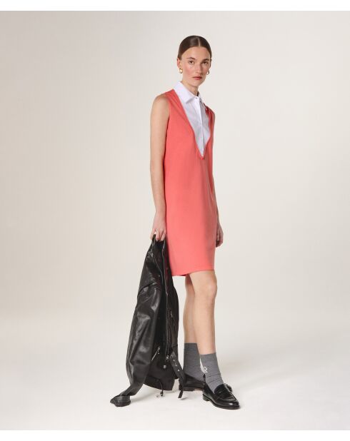 Robe en laine manches courtes Olga orange mandarine