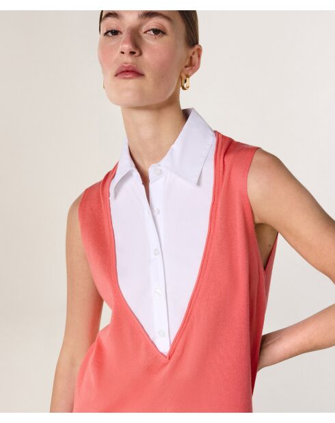 Robe en laine manches courtes Olga orange mandarine