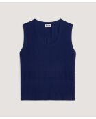 Yuki marineblauer Kurzarmpullover