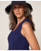 Yuki marineblauer Kurzarmpullover