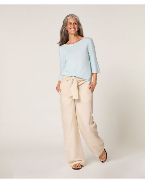 Pull manches courtes Astou bleu aqua