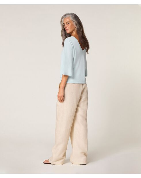 Pull manches courtes Astou bleu aqua