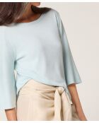 Pull manches courtes Astou bleu aqua