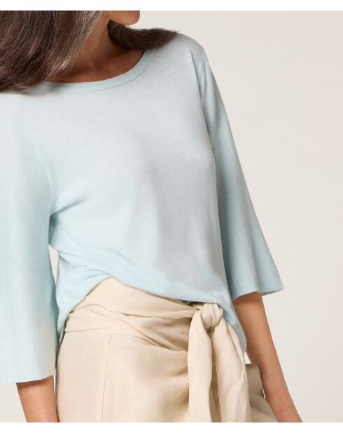 Pull manches courtes Astou bleu aqua