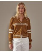 Mosterdgeel gestreept vest van Maia wol