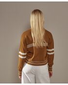 Mosterdgeel gestreept vest van Maia wol