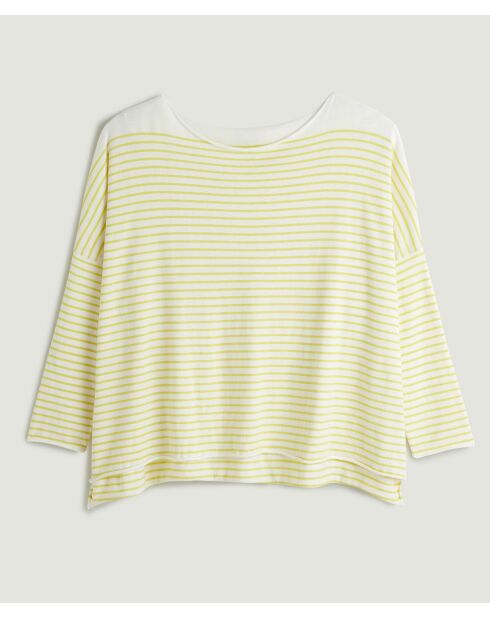 Witte oversized katoenen zeemanstop met lange mouwen Sana