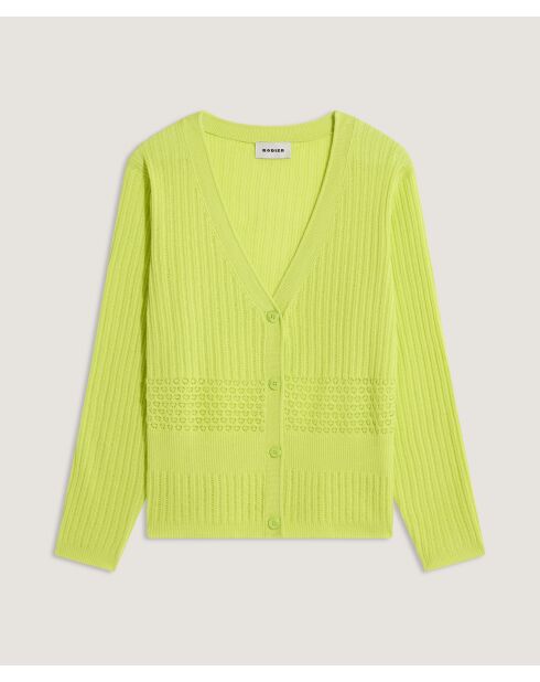 Chaleco Emi amarillo limón con cuello en V