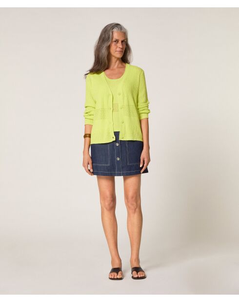 Chaleco Emi amarillo limón con cuello en V