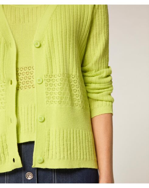 Chaleco Emi amarillo limón con cuello en V