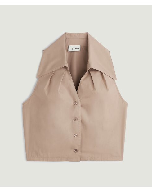 Beige hemd zonder mouwen van katoen Sade