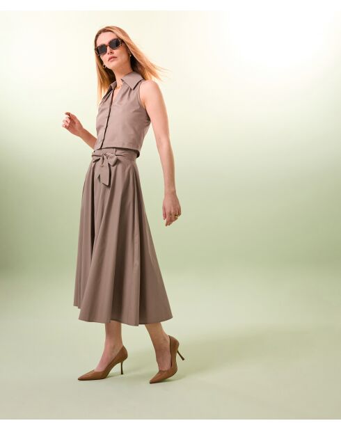 Beige hemd zonder mouwen van katoen Sade