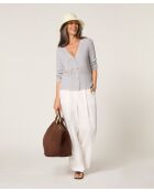 Lichtgrijs vest met V-hals Emi