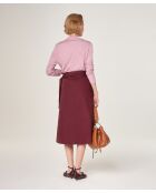 Keiko weiß-roter burgunderfarbener Baumwollrock