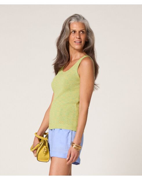 Wafa hellgrünes geripptes Tanktop