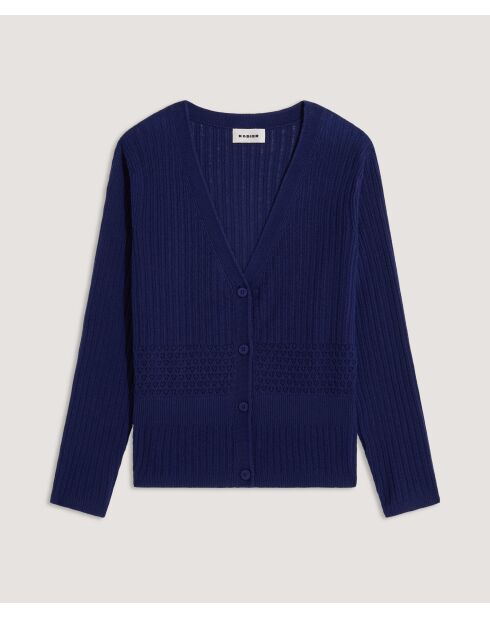 Marineblaue Weste Emi mit V-Ausschnitt