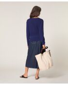 Marineblaue Weste Emi mit V-Ausschnitt