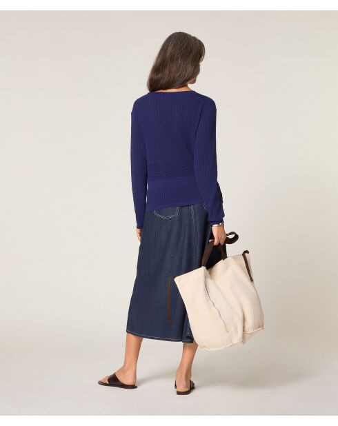 Marineblaue Weste Emi mit V-Ausschnitt