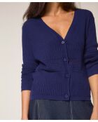 Marineblaue Weste Emi mit V-Ausschnitt