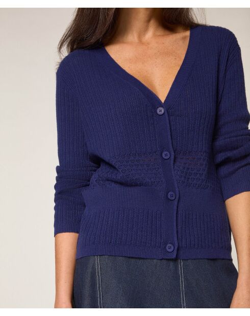 Marineblaue Weste Emi mit V-Ausschnitt