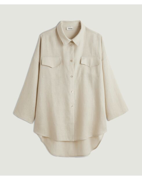 Camicia beige Malaika in lino