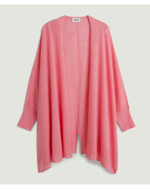 Gilet flou ouvert Ayo rose pêche