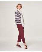 Gestreifte Baumwollweste Esche mit Raglanärmeln in Auberginenfarben