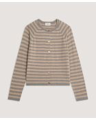 Ehe Gestreept vest met raglanmouwen Mouse Grey